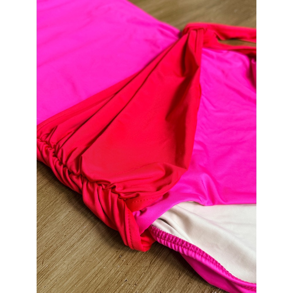 Hermoza Womens Hot Pink Red Sash Halter One Piece Swimsuit Size 10 Colombia - Picture 4 of 7